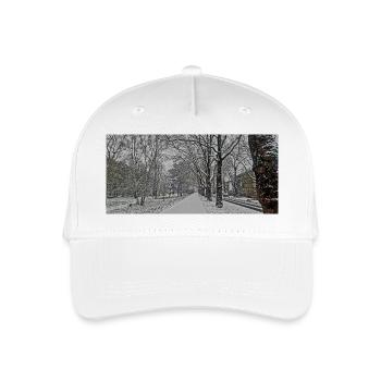 Winterallee im Schneefall - Kinder Bio Basecap - Weiß - Vorne