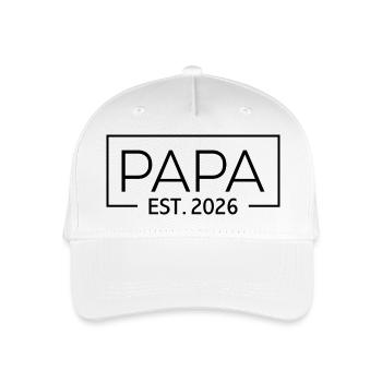 Papa Est. 2026 Father since 2026 Expectant Dad 2026 - Organic Kids’ Baseball Cap - white - Front