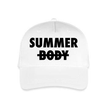 Summer Body Crossed Out - Funny Holiday Slogan - Organic Kids’ Baseball Cap - white - Front
