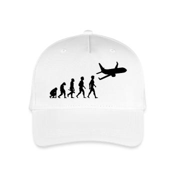 plane fliers fly evolution pilots cockpit - Organic Kids’ Baseball Cap - white - Front