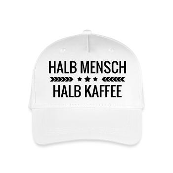 Halb Mensch halb Kaffee - Kinder Bio Basecap - Weiß - Vorne