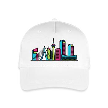 Amsterdam City Skyline Canal beherbergt Linienzeichnungen - Kinder Bio Basecap - Weiß - Vorne