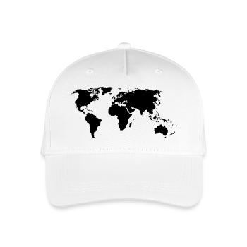 weltkarte - Kinder Bio Basecap - Weiß - Vorne