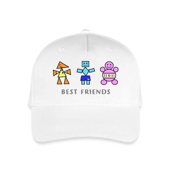 Best Friends Trio Geometrische Spielzeuge - Kinder Bio Basecap - Weiß - Vorne