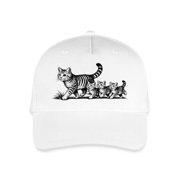 Mère chatte avec 3 chatons noirs - Casquette de baseball bio Enfant - blanc - Devant