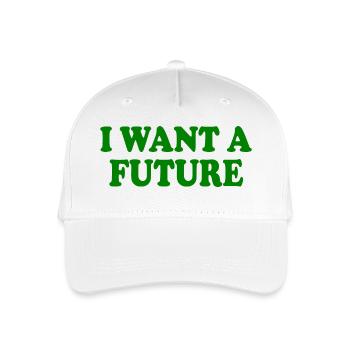 I want a future - Kinder Bio Basecap - Weiß - Vorne