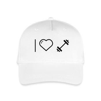 I love fitness! - Organic Kids’ Baseball Cap - white - Front