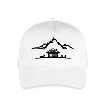 Landschaft - Berge Alm - Kinder Bio Basecap - Weiß - Vorne