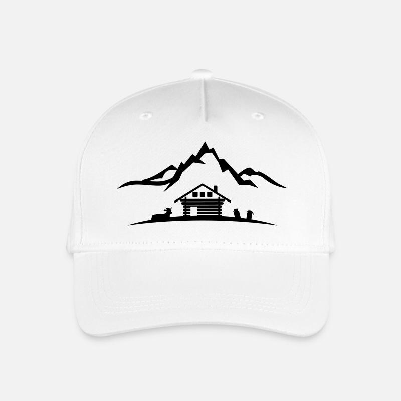 Landschaft - Berge Alm - Kinder Bio Basecap - Weiß