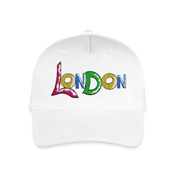 Vibrant London lettering in gradient - Organic Kids’ Baseball Cap - white - Front