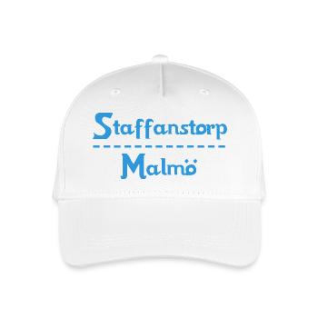 Staffanstorp – Malmö Sky Blue Design - Organic Kids’ Baseball Cap - white - Front