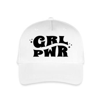 GRL PWR Feminine Style - Kinder Bio Basecap - Weiß - Vorne
