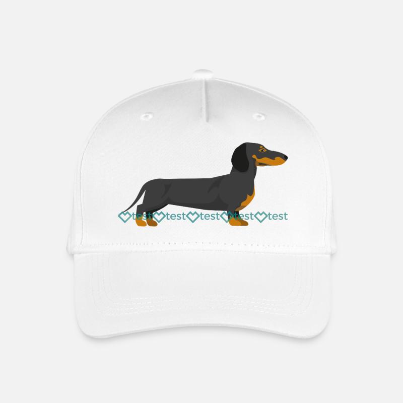 Dachshund silhouette with watermark pattern - Organic Kids’ Baseball Cap - white
