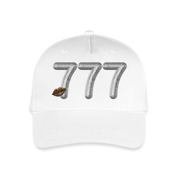 777 Angel Number Silberglitzer mit Leopardenlippen - Kinder Bio Basecap - Weiß - Vorne