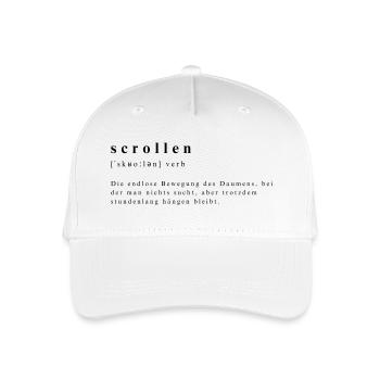 Scrollen – Die Kunst der Daumen-Akrobatik - Kinder Bio Basecap - Weiß - Vorne