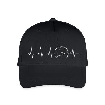 Ich liebe Burger - Herzschlag - Kinder Bio Basecap - Schwarz - Vorne