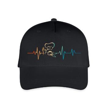 Herzschlag Retro Koch - Kinder Bio Basecap - Schwarz - Vorne