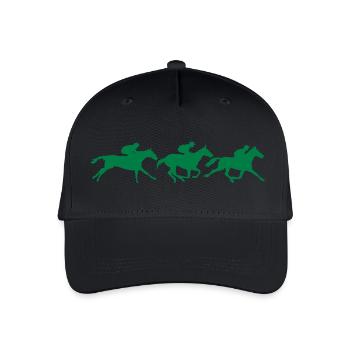 Pferd Pferderennen Pferderennen Jockey - Kinder Bio Basecap - Schwarz - Vorne