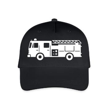 Feuerwehr Einsatzfahrzeug Silhouette - Kinder Bio Basecap - Schwarz - Vorne