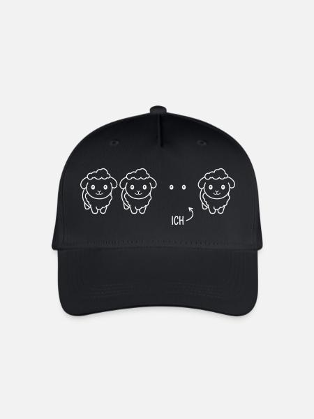 Lustige Schafe - Augen - Ich - Schwarzes Schaf - Kinder Bio Basecap - Schwarz