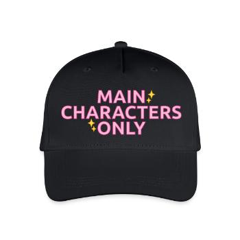 Statement-Design „Main Characters Only" - Kinder Bio Basecap - Schwarz - Vorne