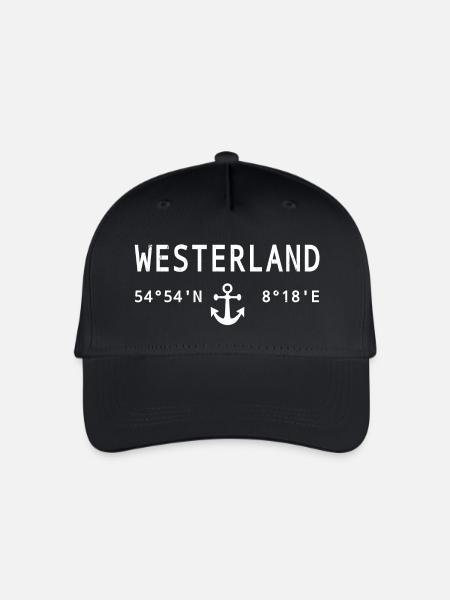 Westerland-Design mit Kompass und Anker - Kinder Bio Basecap - Schwarz