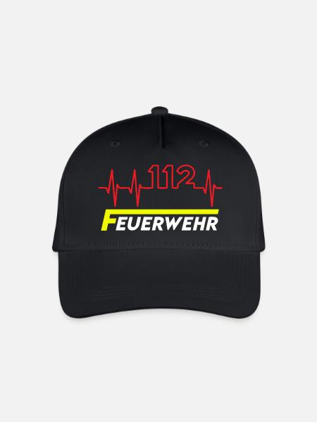Feuewehr 112 - Kinder Bio Basecap - Schwarz
