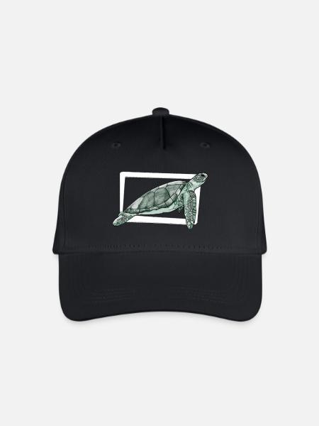 Schildkröte / Reptil / Meer / Ozean / Tier / See - Kinder Bio Basecap - Schwarz