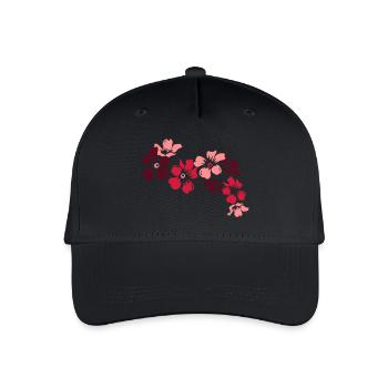 blumen - Kinder Bio Basecap - Schwarz - Vorne