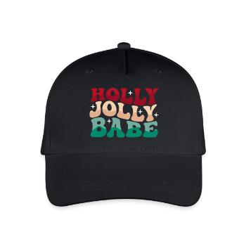 Holly Jolly Babe | Retro-Weihnachtsstimmung - Kinder Bio Basecap - Schwarz - Vorne