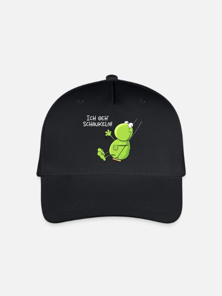 Ich Geh Schaukeln Frosch - Kinder Bio Basecap - Schwarz