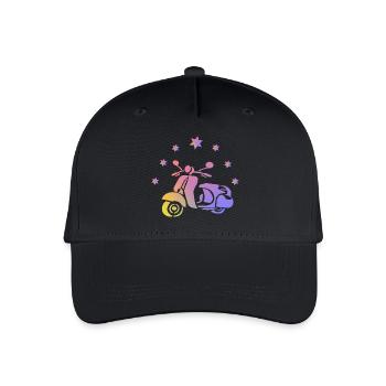 Retro Roller - Kinder Bio Basecap - Schwarz - Vorne