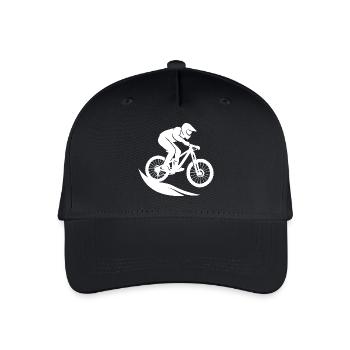 Minimalistische Mountainbike Downhill Fahrrad Silh - Kinder Bio Basecap - Schwarz - Vorne
