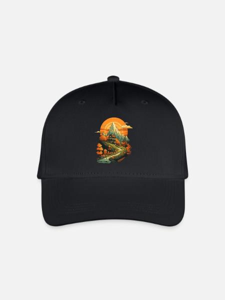 Herbstliche Landschaft - Kinder Bio Basecap - Schwarz