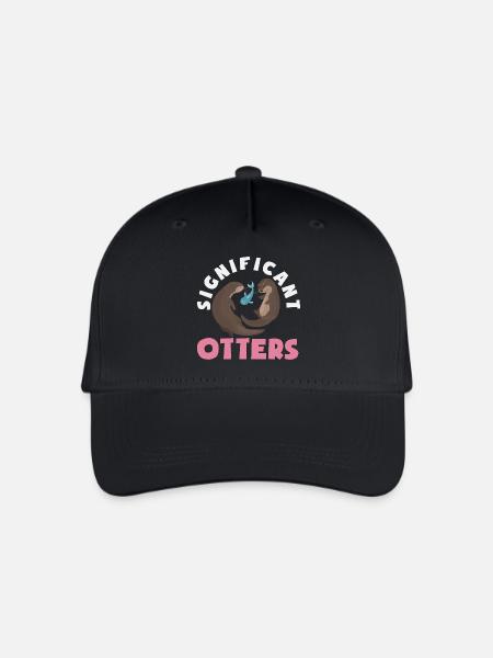 Seeotter Cartoon Fischotter - Kinder Bio Basecap - Schwarz