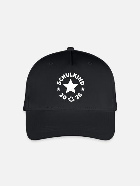 Schulkind 2026 Einschulung Schulanfang - Kinder Bio Basecap - Schwarz