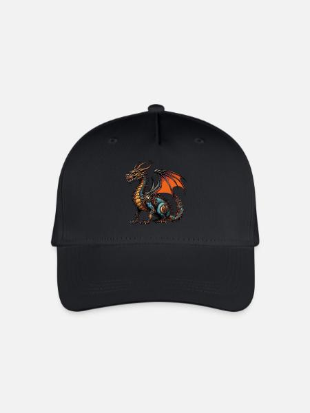 Drache - Kinder Bio Basecap - Schwarz
