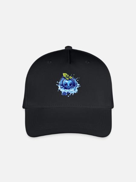 Blaubeere - Kinder Bio Basecap - Schwarz