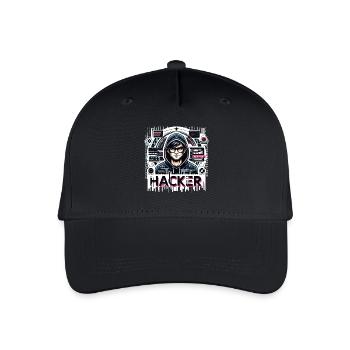 Hacker - Illustration - Kinder Bio Basecap - Schwarz - Vorne