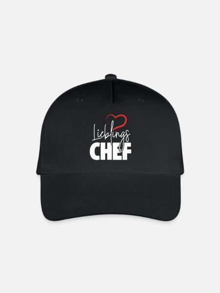 Lieblingschef mit Herz - Kinder Bio Basecap - Schwarz