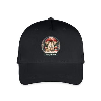 Weihnachtsmäuse und ein Fliegenpilzhaus - Kinder Bio Basecap - Schwarz - Vorne