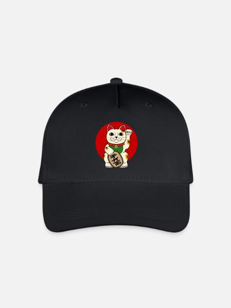 Glückskatze - Kinder Bio Basecap - Schwarz