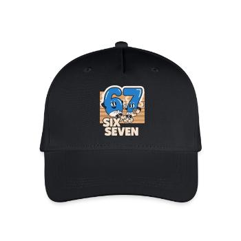 67 Six Seven meme Sauna Spa - Italienisch Lust - Kinder Bio Basecap - Schwarz - Vorne