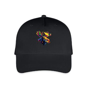 Elch Moose Elchbulle Geweih Hirsch Wilde Elche - Kinder Bio Basecap - Schwarz - Vorne