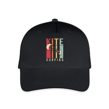 Kitesurfer Kiteboard Kitesurfen Kitesurf - Kinder Bio Basecap - Schwarz - Vorne