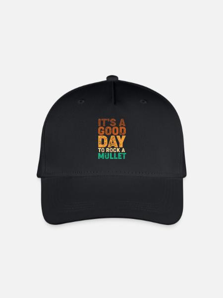 Vokuhila Haarschnitt Mullet - Kinder Bio Basecap - Schwarz
