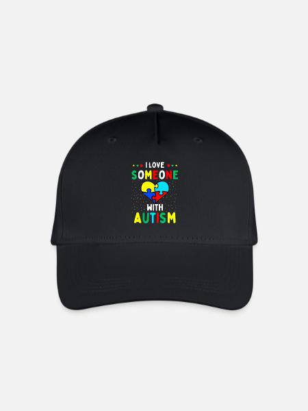 Ich liebe jemanden mit Autismus - Kinder Bio Basecap - Schwarz