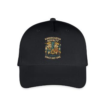 Kindergarten Royalty Day One Spruch - Kinder Bio Basecap - Schwarz - Vorne