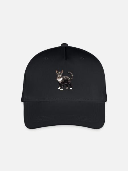 Katze Tier - Kinder Bio Basecap - Schwarz