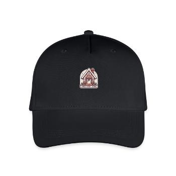 Home Sweet Home - Haus Illustration - Kinder Bio Basecap - Schwarz - Vorne